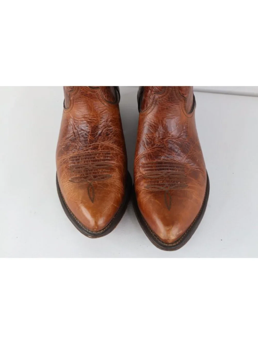 Vtg 80s 90s Rockabilly Mens 9 W Tribal Leather Western Rodeo Cowboy Boots USA